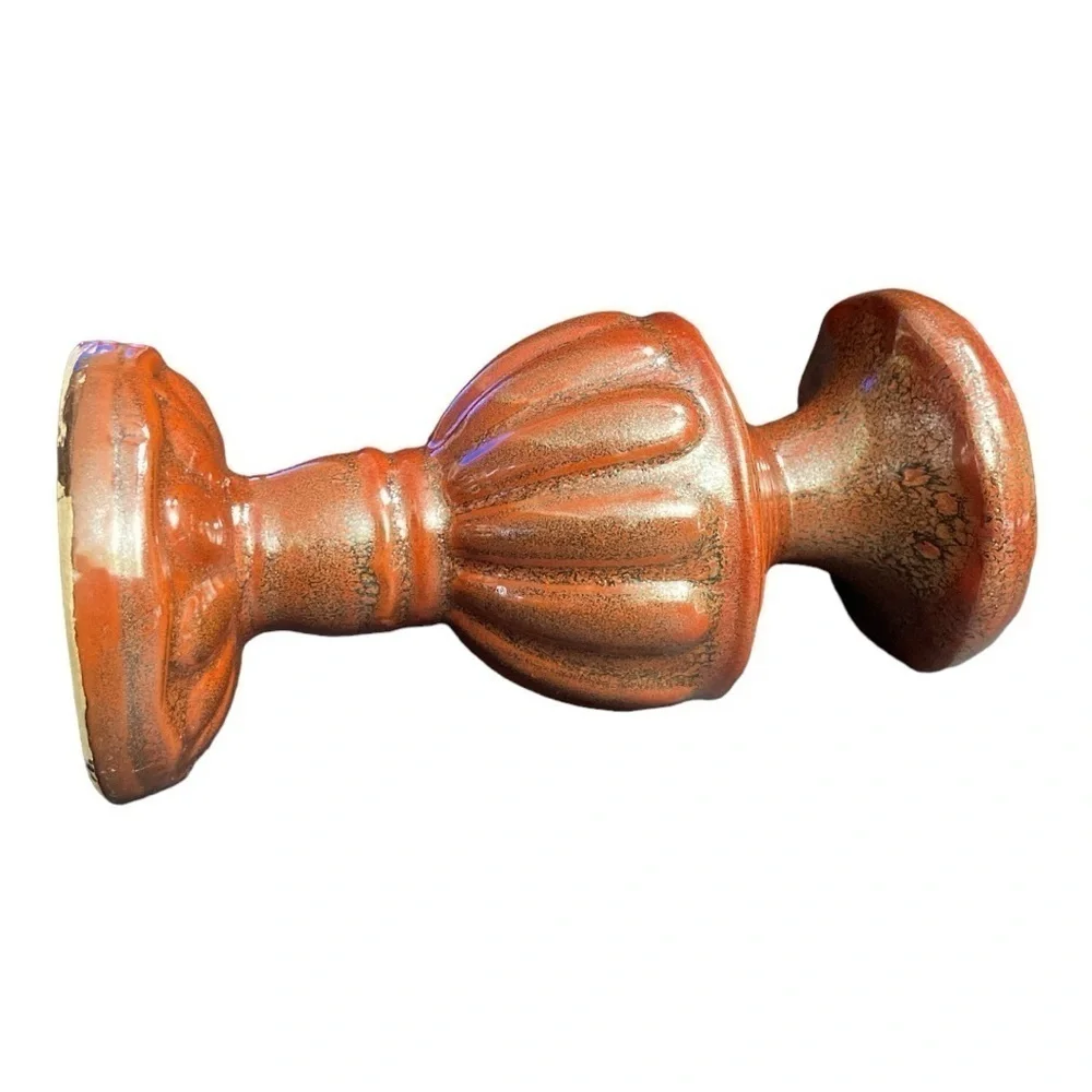 Vintage Terracotta Pedestal Pillar Candle Holder Rustic Neoclassical 8.75 Inch